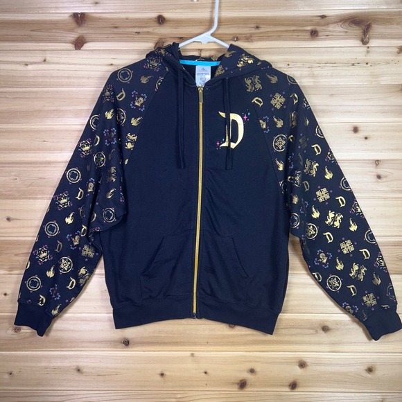 Disney Hoodie Womens XS Black Disneyland Resort Castle Zip Up Sweatshirt - Picture 1 of 10